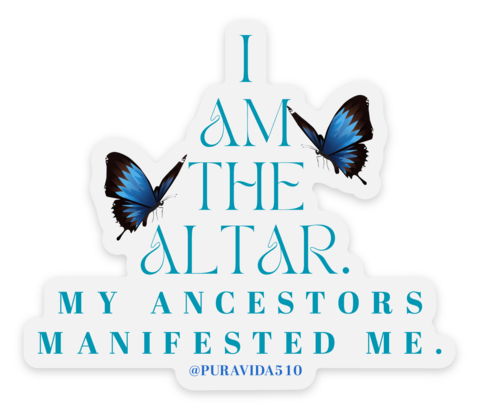 "i am the altar" clear cut sticker