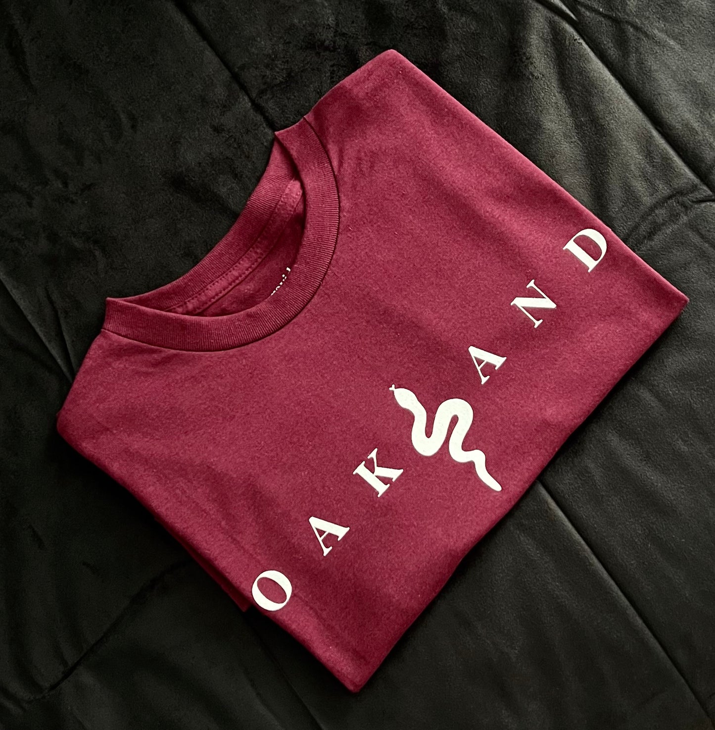 burgundy oakland tshirt